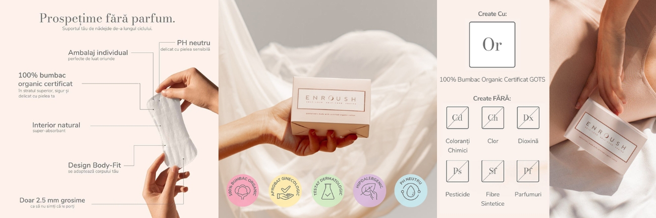 Absorbante zilnice din bumbac organic Enroush